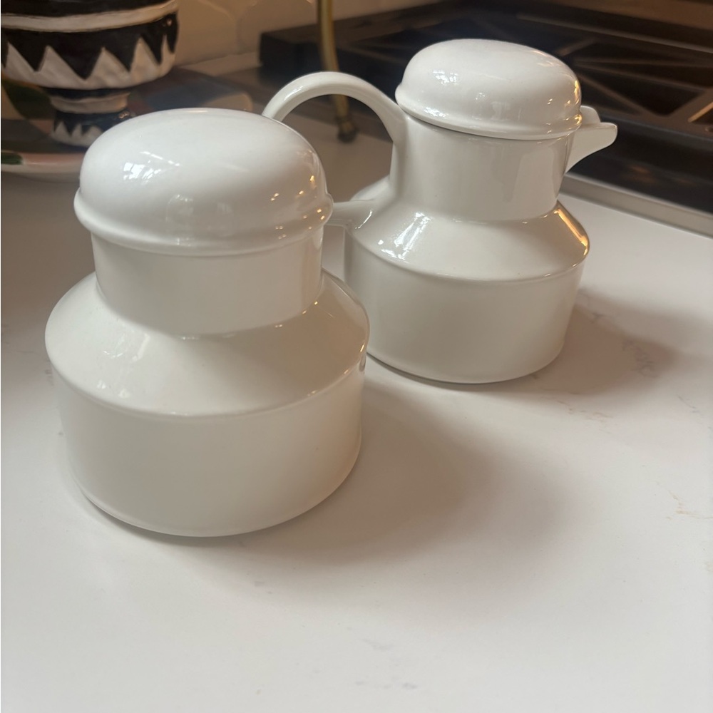Vintage Midwinter Stonehenge sugar bowl and creamer- both with lids- set